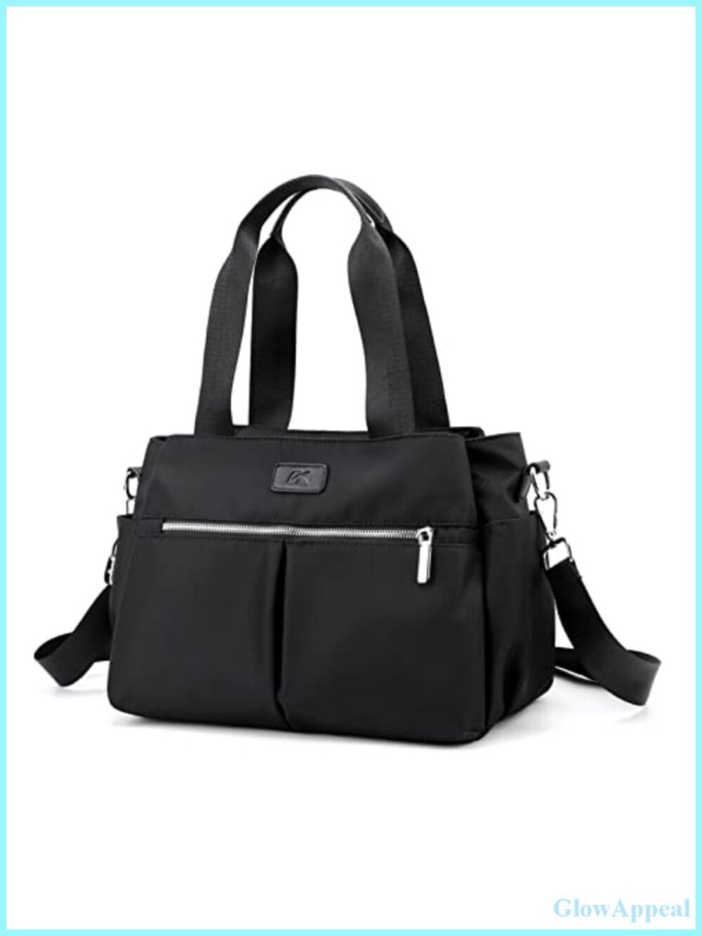 Light Nylon Crossbody Hobo Bag Multi Compartment Everyday Purse